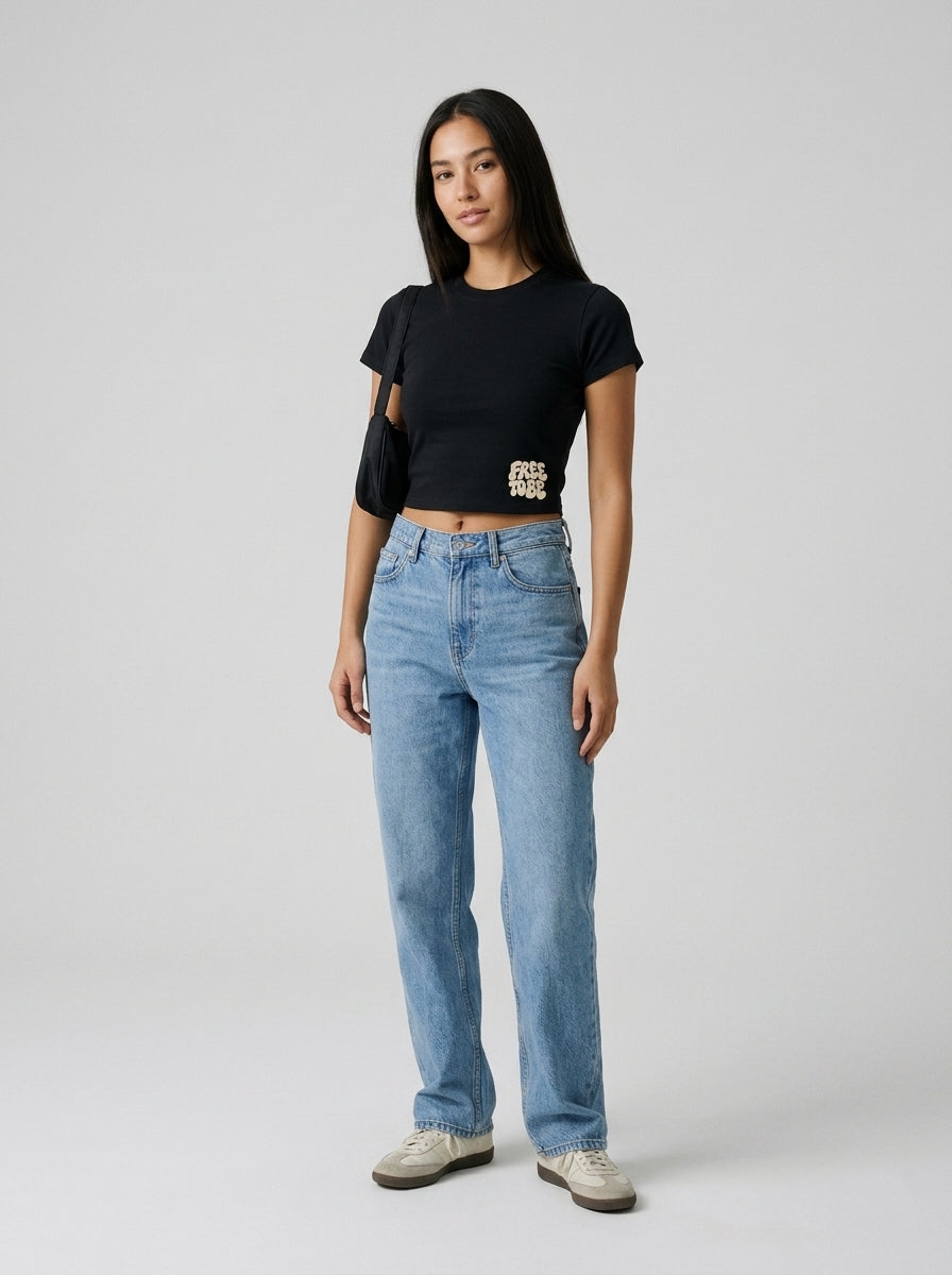 Playera BOKO — FREE TO BE — MUJER NEGRO
