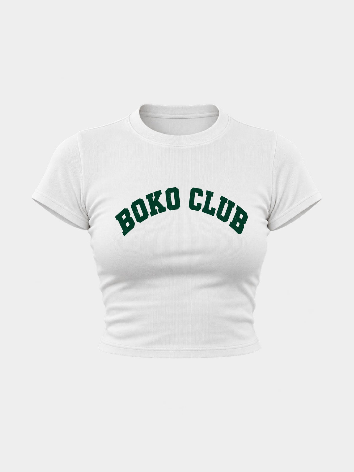 BOKO CLUB — GREEN ON WHITE playera mujer